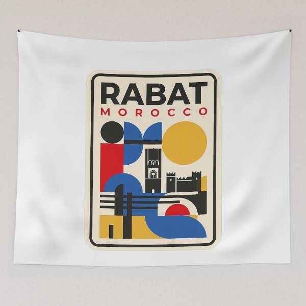 Item preview, Rabat Morocco Geometric Bauhaus Travel Poster Style designed and sold by k3rstman1.