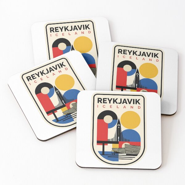 Item preview, Mid Century Modern Reykjavik Iceland Geometric Cityscape designed and sold by k3rstman1.