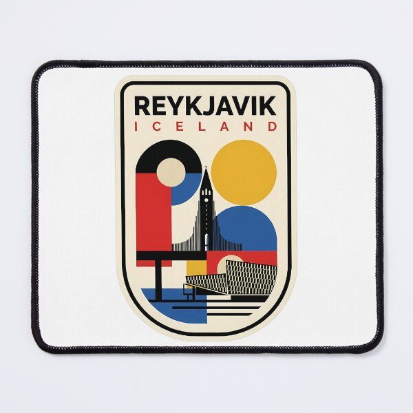 Item preview, Mid Century Modern Reykjavik Iceland Geometric Cityscape designed and sold by k3rstman1.