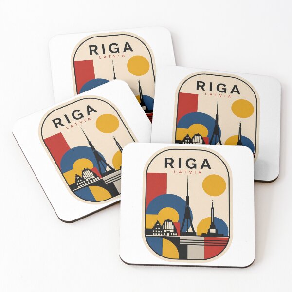 Item preview, Vintage Riga Latvia Geometric Cityscape Skyline designed and sold by k3rstman1.