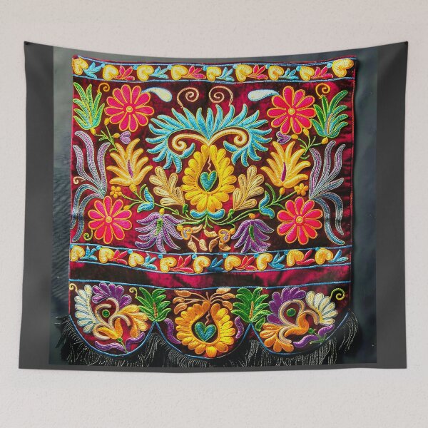 Item preview, Tashkent Uzbekistan Silk Embroidery on Velvet designed and sold by Vicky Brago-Mitchell®.