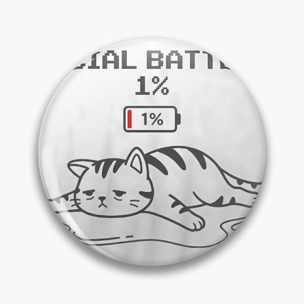 Item preview, Social Battery 1% Cat - Funny Introvert Gamer Pixel Art Humor designed and sold by SupernovaNote.