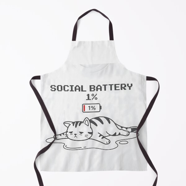 Item preview, Social Battery 1% Cat - Funny Introvert Gamer Pixel Art Humor designed and sold by SupernovaNote.