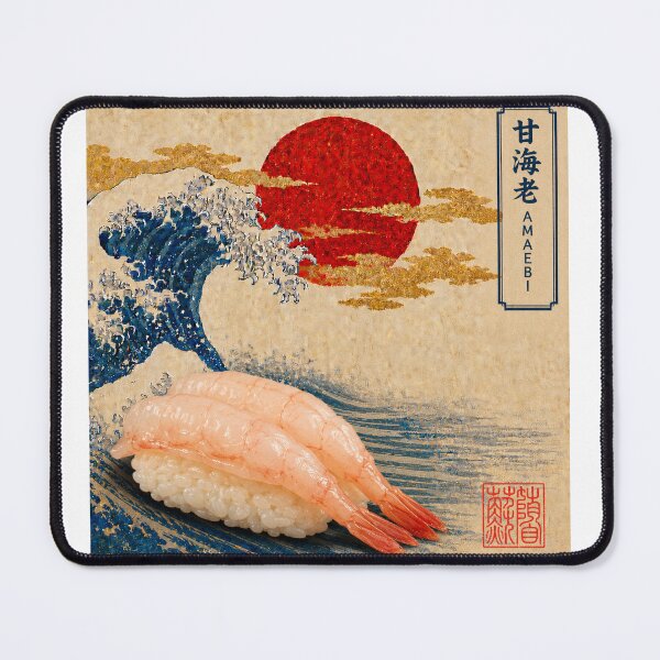 Item preview, Amaebi Sweet Shrimp Nigiri — Ukiyo-e Japanese Sushi Art Tee designed and sold by nurusubetei.
