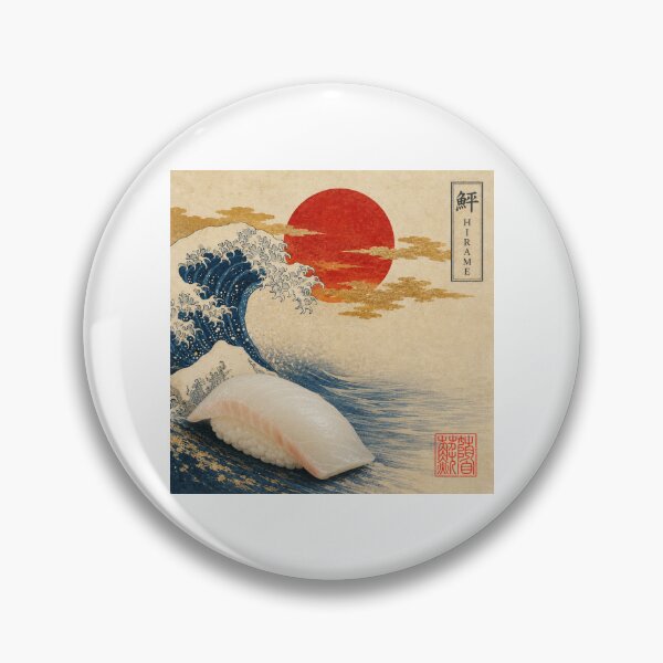 Item preview, Hirame Flounder Nigiri — Ukiyo-e Japanese Sushi Art Tee designed and sold by nurusubetei.