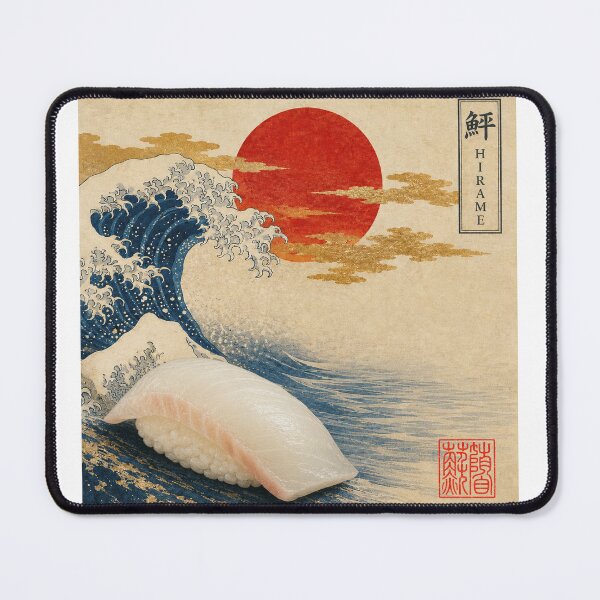 Item preview, Hirame Flounder Nigiri — Ukiyo-e Japanese Sushi Art Tee designed and sold by nurusubetei.
