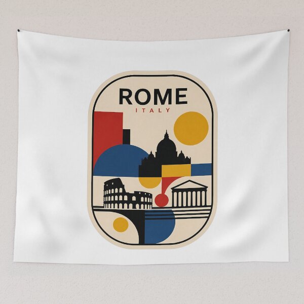 Item preview, Minimalist Retro Rome Italy Landmarks Geometric Style designed and sold by k3rstman1.