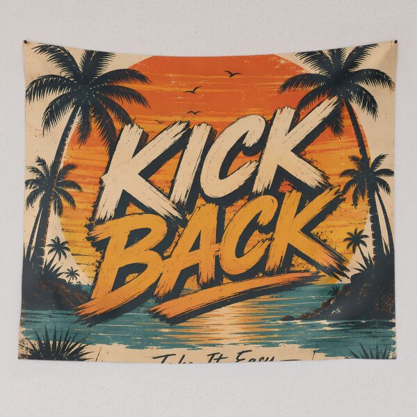 Item preview, Kick Back Vintage Sunset Wall Art | Retro Tropical Beach Poster designed and sold by aminz4.