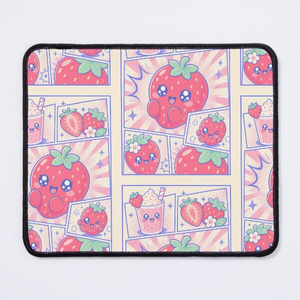 Item preview, Kawaii Strawberry Pop Panels Cute Berry Comic Art designed and sold by Gift Phrase Studio.
