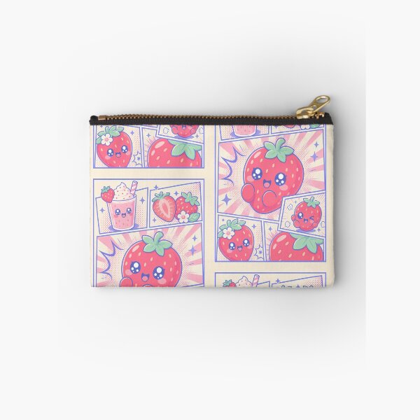 Item preview, Kawaii Strawberry Pop Panels Cute Berry Comic Art designed and sold by Gift Phrase Studio.