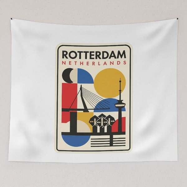 Item preview, Retro Rotterdam Netherlands Architecture Geometric Travel designed and sold by k3rstman1.