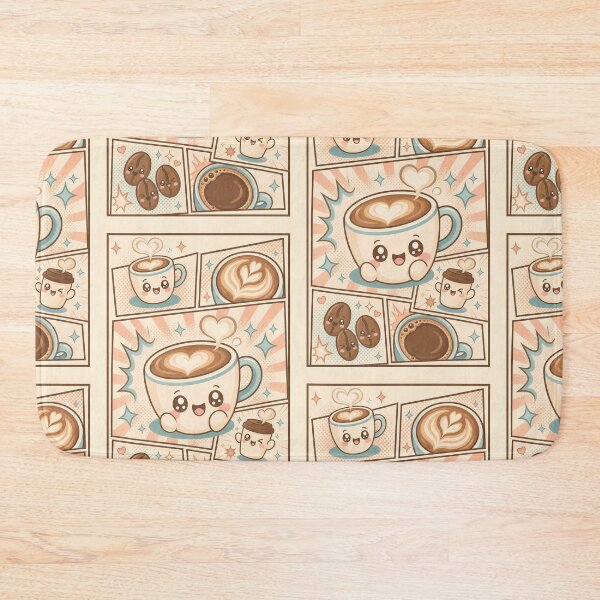 Item preview, Kawaii Coffee Pop Panels Cute Latte Comic Art designed and sold by Gift Phrase Studio.