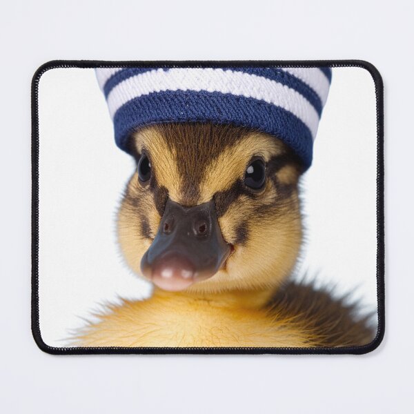 Item preview, Cute Duckling with Striped Sailor Beanie - Trendy Nautical Animal Portrait - Whimsical Marine Mascot designed and sold by WildGentlemen.