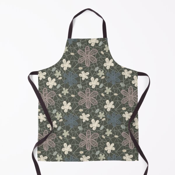 Item preview, Tossed Lace Flowers Olive Green Cream designed and sold by Dally-Dabble.
