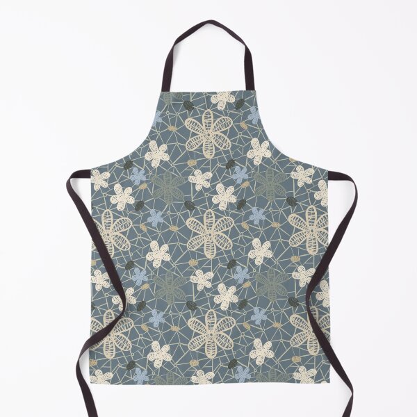 Item preview, Tossed Lace Flowers Denim and Cream designed and sold by Dally-Dabble.