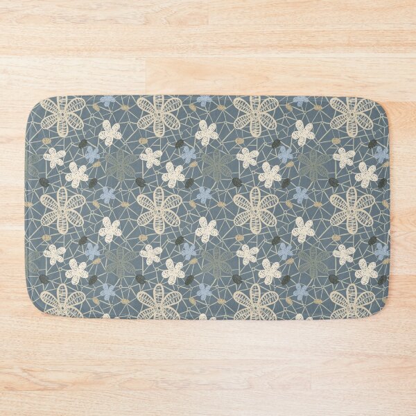 Item preview, Tossed Lace Flowers Denim and Cream designed and sold by Dally-Dabble.