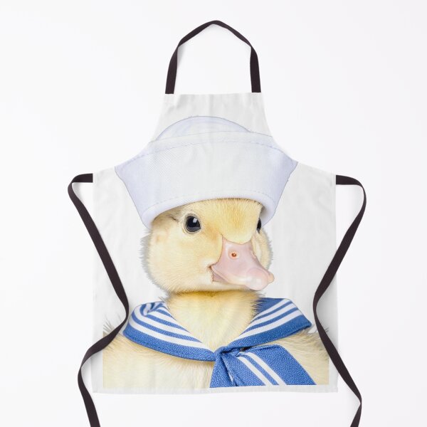Item preview, Close-up Sailor Duckling Portrait - Nautical Theme Baby Bird Art - Whimsical Marine Costume Photography designed and sold by WildGentlemen.