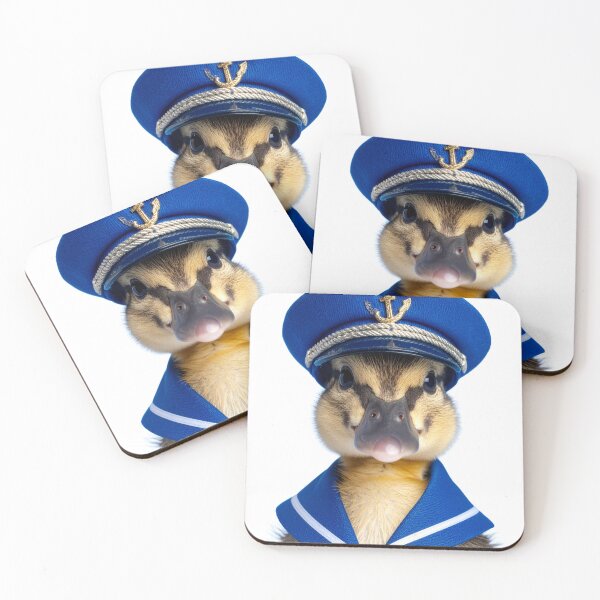 Item preview, Little Captain Duckling with Gold Anchor Hat - Nautical Leader Animal Portrait - Professional Cute Mascot designed and sold by WildGentlemen.
