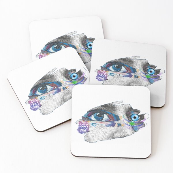 Item preview, Surrealist Abstract Blue Eyes Collage Art designed and sold by rich-moda.