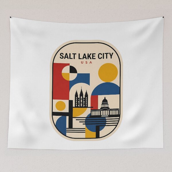 Item preview, Salt Lake City Utah Bauhaus Geometric Travel designed and sold by k3rstman1.