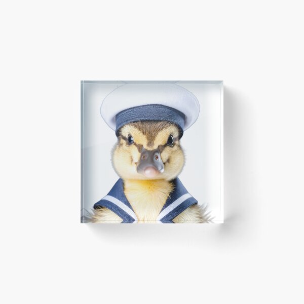 Item preview, Adorable Sailor Duckling Stüdyo Portrait - Classic Nautical Baby Bird - Cute Pet Photography Art designed and sold by WildGentlemen.