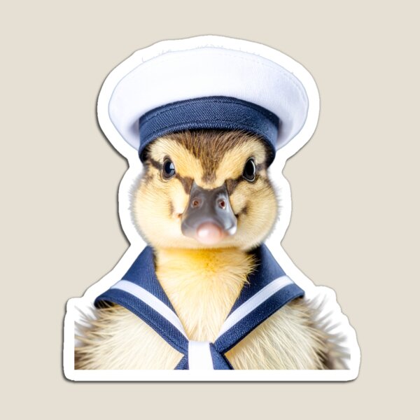 Item preview, Adorable Sailor Duckling Stüdyo Portrait - Classic Nautical Baby Bird - Cute Pet Photography Art designed and sold by WildGentlemen.