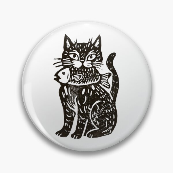 Item preview, Cute Cat with fish in his mouth l Cat Print l Cat lover designed and sold by olivialeestudio.
