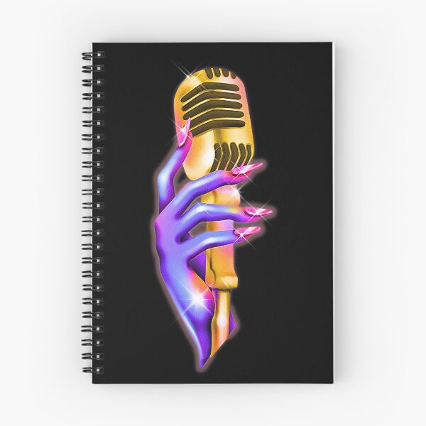Item preview, Neon Purple Hand Holding Golden Microphone Pop Art designed and sold by rich-moda.
