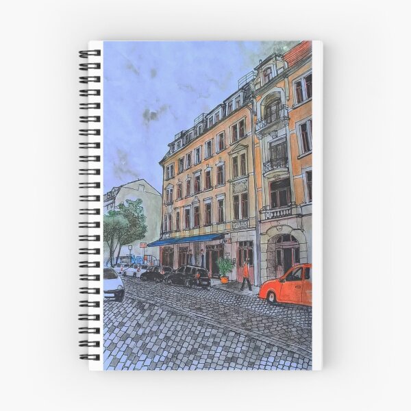 Item preview, Louisenstrasse Dresden Neustadt – Ink & Watercolor Street Scene designed and sold by UMA Urban Sketch.