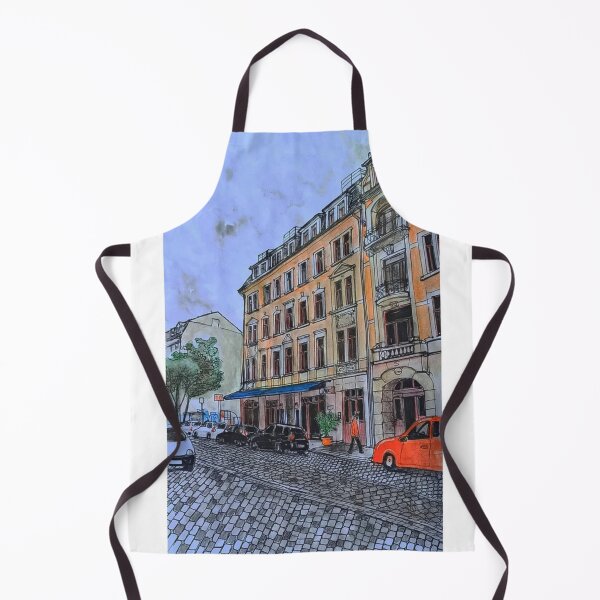 Item preview, Louisenstrasse Dresden Neustadt – Ink & Watercolor Street Scene designed and sold by UMA Urban Sketch.