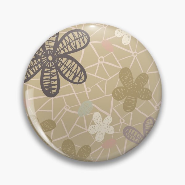 Item preview, Tossed Lace Flowers Latte Taupe Mustard Yellow designed and sold by Dally-Dabble.