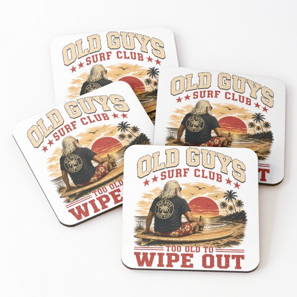 Item preview, Funny Retro Surfing - Old Guys Surf Club Too Old To Wipe Out designed and sold by CutOutIdols.