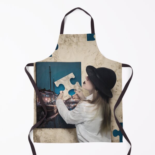 Item preview, The Missing Piece – Woman Completing a City Puzzle designed and sold by Elianne Turennout.
