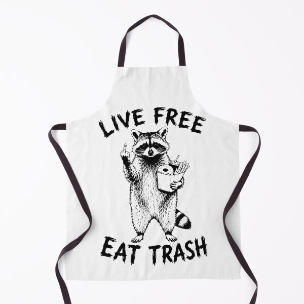 Item preview, Live Free Eat Trash Raccoon Ironic Meme Funny Black Print Graphic designed and sold by ShirtRemarks.