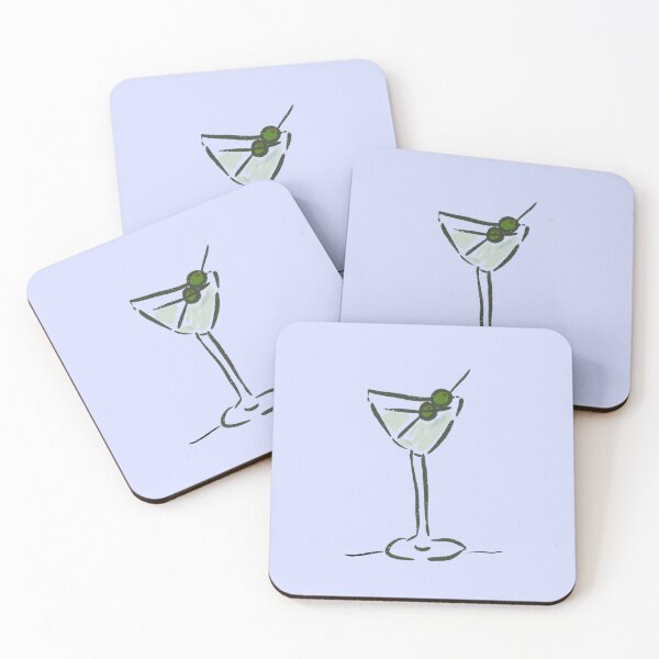Item preview, Martini with Olives Illustration | Cool Girl Cocktail Art Print designed and sold by olivialeestudio.