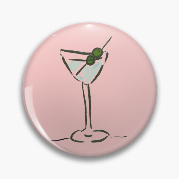 Item preview, Martini with Olives Illustration | Cool Girl Cocktail Art Print designed and sold by olivialeestudio.