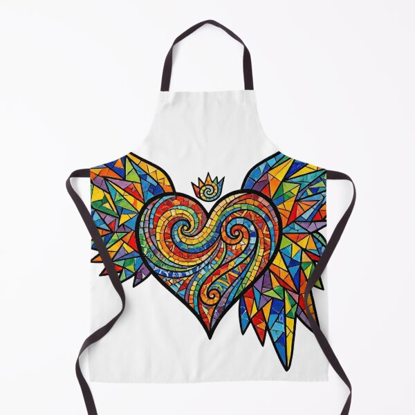 Item preview, Soaring Pride: Fierce Rainbow Mosaic Winged Heart designed and sold by RefiniCoPOD.