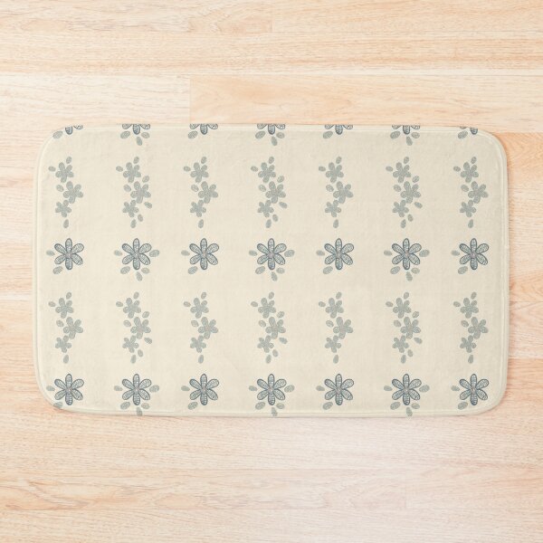 Item preview, Lace Flowers Stripe Denim Cream Sage designed and sold by Dally-Dabble.