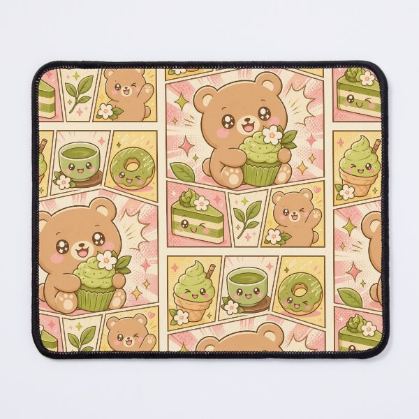 Item preview, Kawaii Bear Matcha Dessert Pop  designed and sold by Gift Phrase Studio.