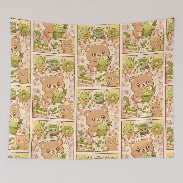 Item preview, Kawaii Bear Matcha Dessert Pop  designed and sold by Gift Phrase Studio.