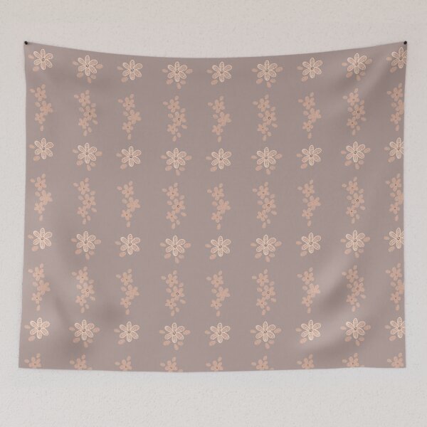 Item preview, Lace Flowers Stripe Mushroom Taupe Blush Pink designed and sold by Dally-Dabble.