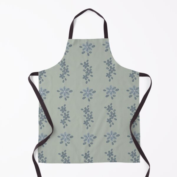 Item preview, Lace Flowers Stripe Soft Sage and Denim Blue designed and sold by Dally-Dabble.