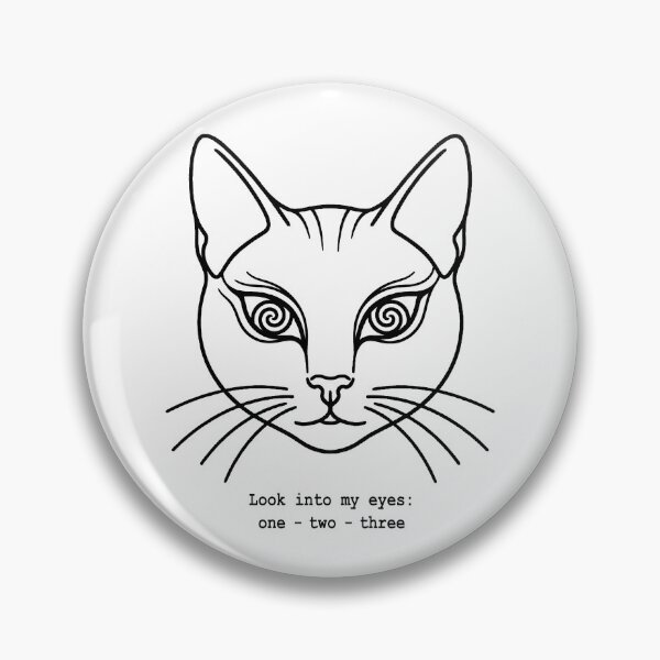 Item preview, Hypnotic Cat Line Art | Look Into My Eyes | Black Cat designed and sold by Contrast-Factory.