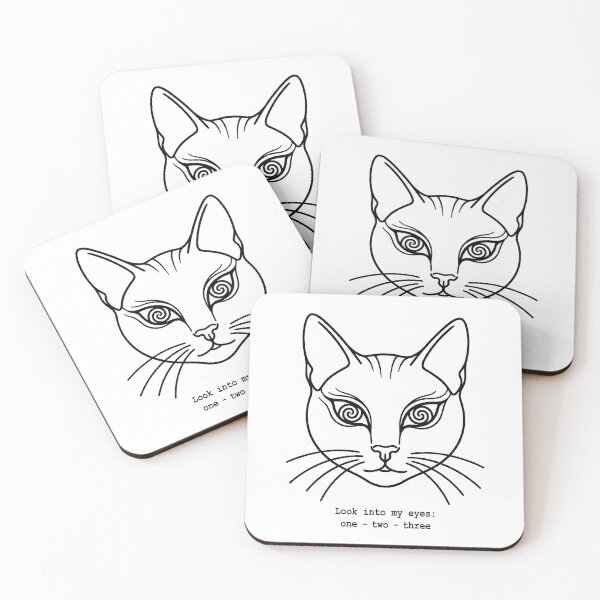 Item preview, Hypnotic Cat Line Art | Look Into My Eyes | Black Cat designed and sold by Contrast-Factory.