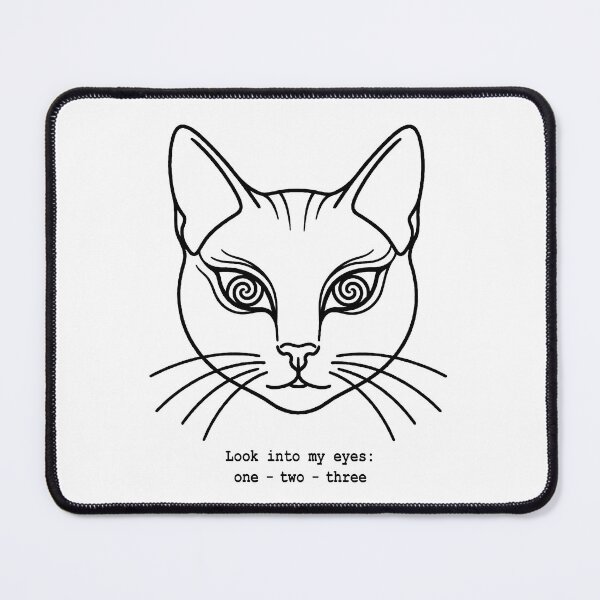 Item preview, Hypnotic Cat Line Art | Look Into My Eyes | Black Cat designed and sold by Contrast-Factory.