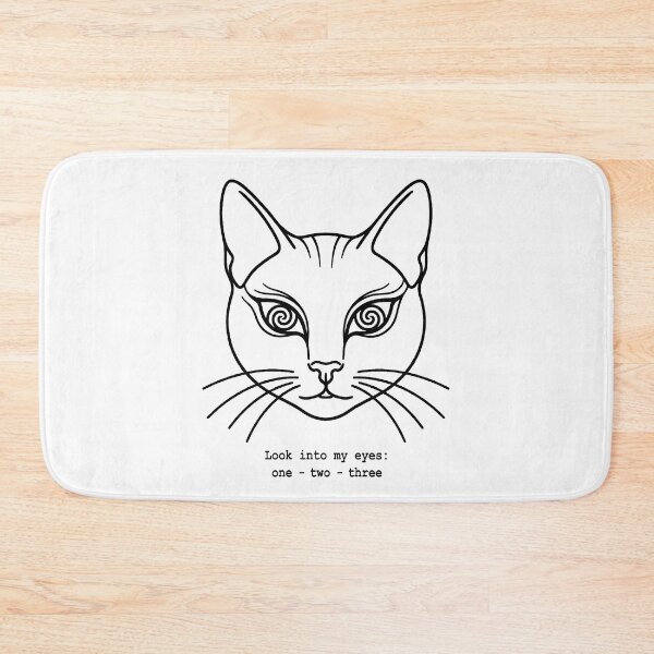 Item preview, Hypnotic Cat Line Art | Look Into My Eyes | Black Cat designed and sold by Contrast-Factory.