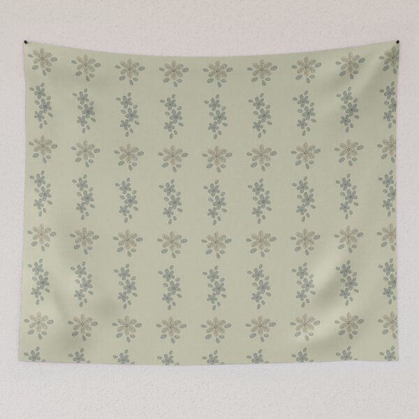 Item preview, Lace Flowers Stripe Soft Sage designed and sold by Dally-Dabble.