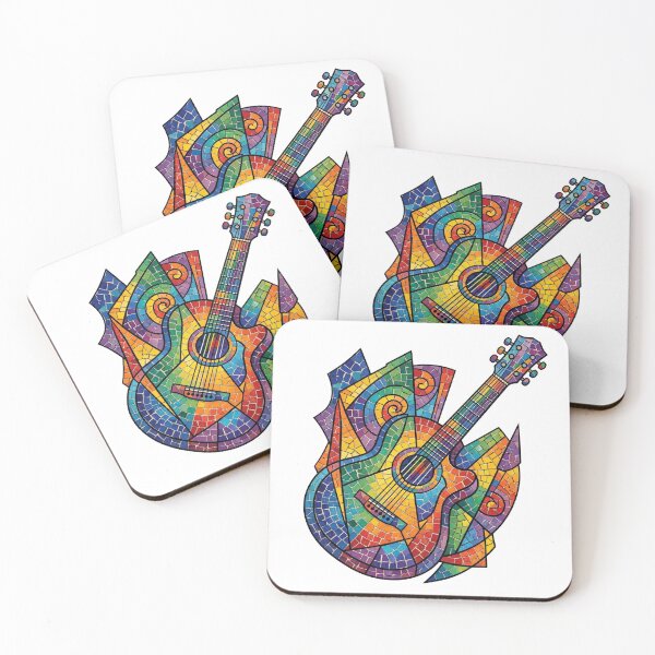 Item preview, Rhythm of Pride: Vibrant Rainbow Mosaic Guitar designed and sold by RefiniCoPOD.