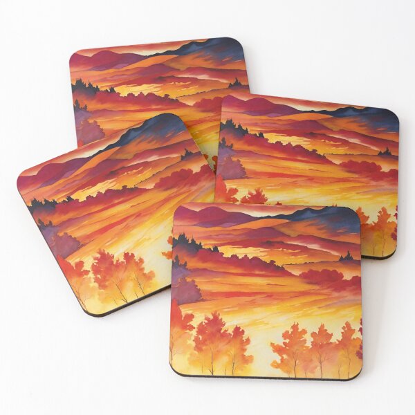 Item preview, Warm summer mountain nature in shades of red and orange! designed and sold by Giulivo Store Graphic.