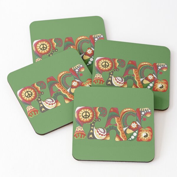 Item preview, Vintage Psychedelic Peace Art Olive– Retro Hippie Rainbow Groovy Peace Design designed and sold by Kellie Espie Art.